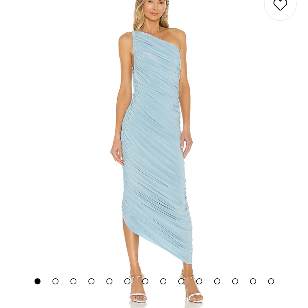 Norma Kamali X Revolve Diana Gown Ruched One Shoulder Dress in Powder Blue